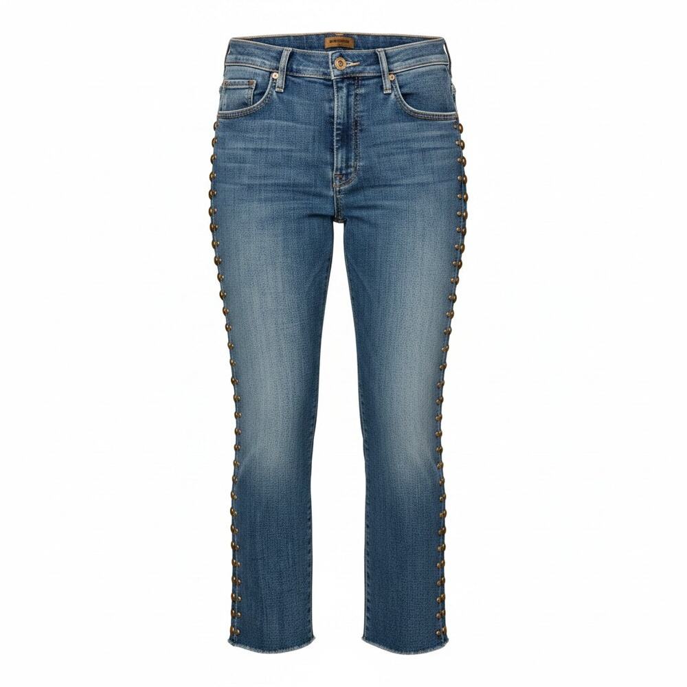 MOTHER Insider Crop Step Fray Bootcut Rough Stud Sz 27